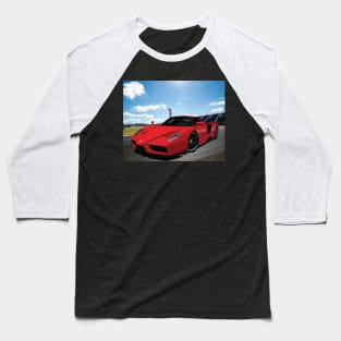Ferrari Enzo Cartoon Baseball T-Shirt